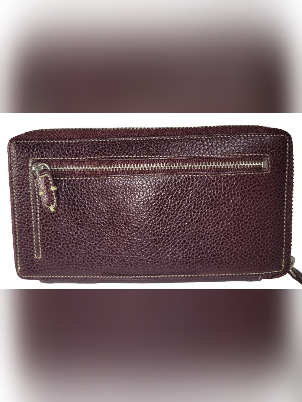 TUSK Women's Zip-Around Wallet Burgundy/Red Zipper Pocket Coin & Credit Card